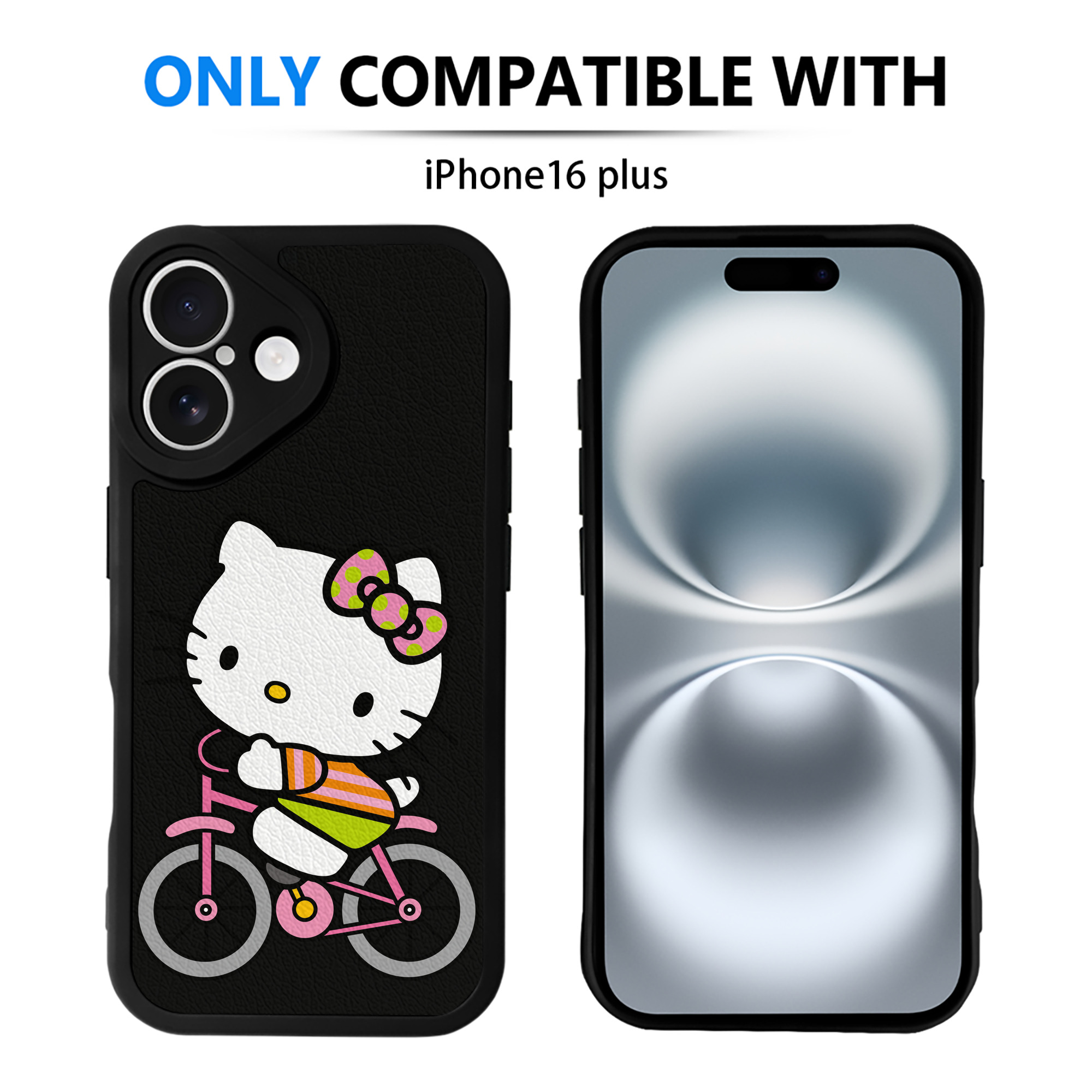 （画像用） Hello Kitty ハローキティ 【iPhone 16シリーズ対応】シリコンスマホケース（レザー調） 材質：シリコン